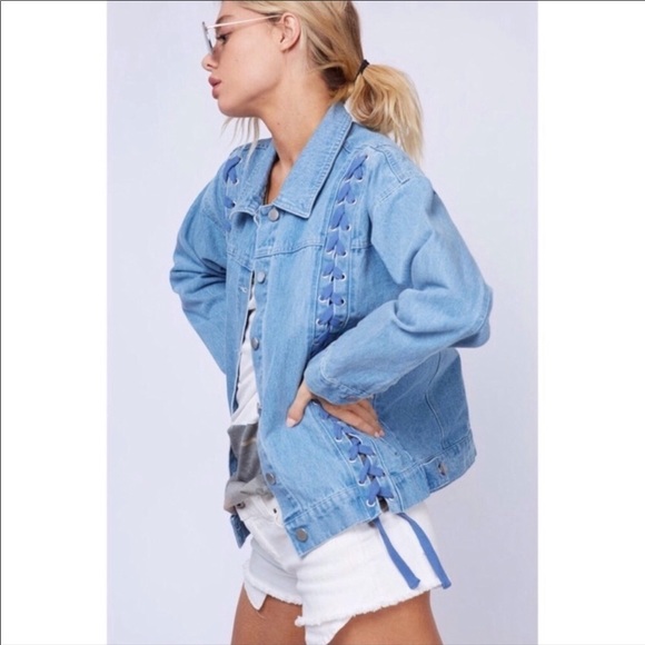 Boutique with Grace Crisscross Denim Jacket NWOT - Picture 9 of 12